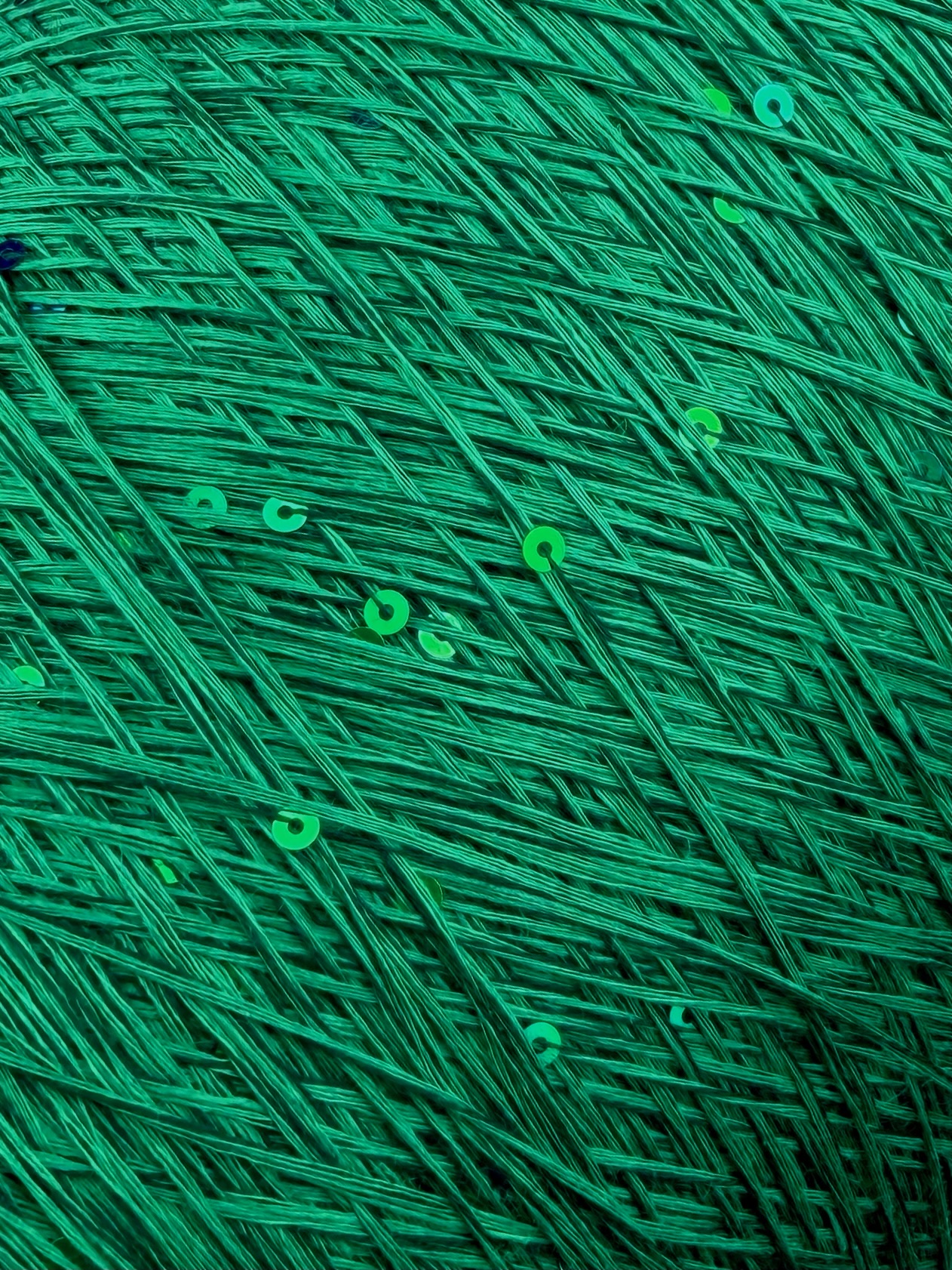 Art. Lino – Fil 100 % lin avec paillettes col. Vert émeraude 580 m / 100 g
